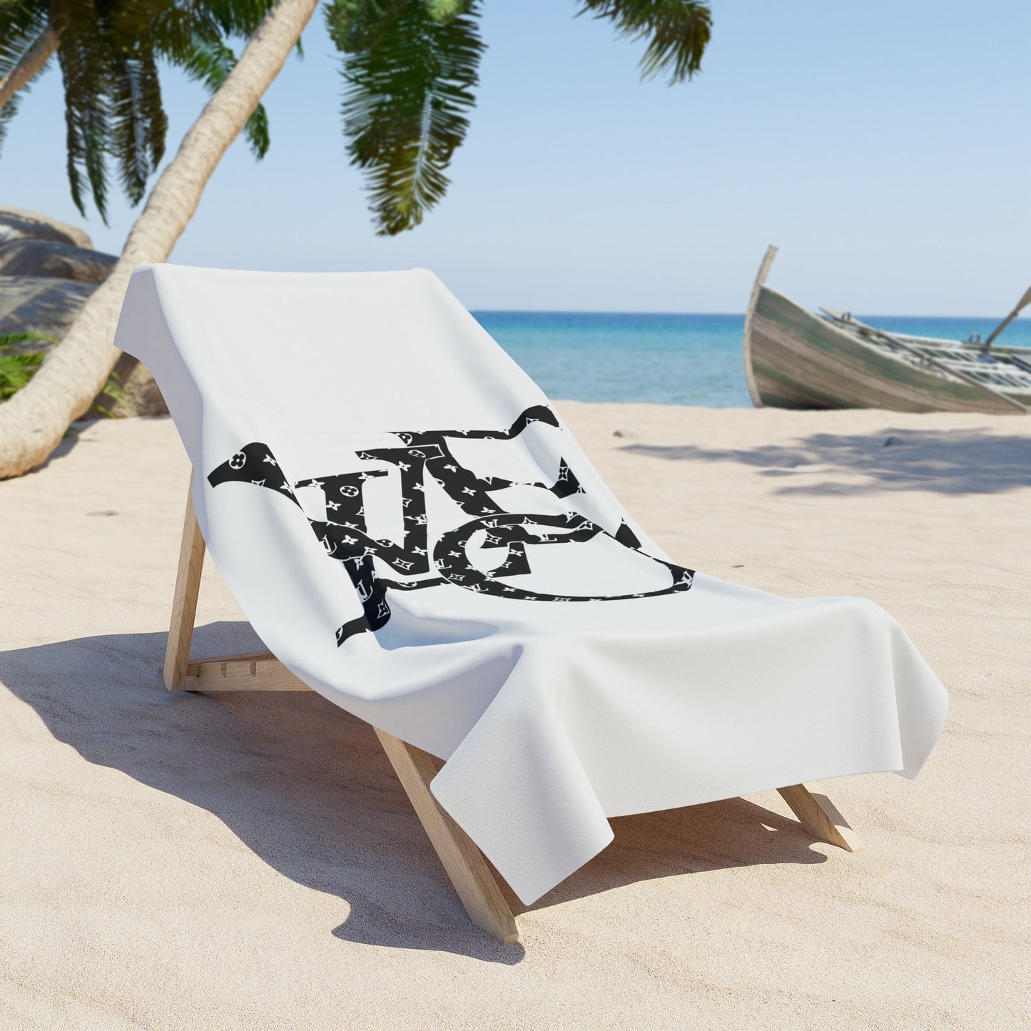 Just Boujee LV Designer Beach Towel - Love-Just Boujee Coffee