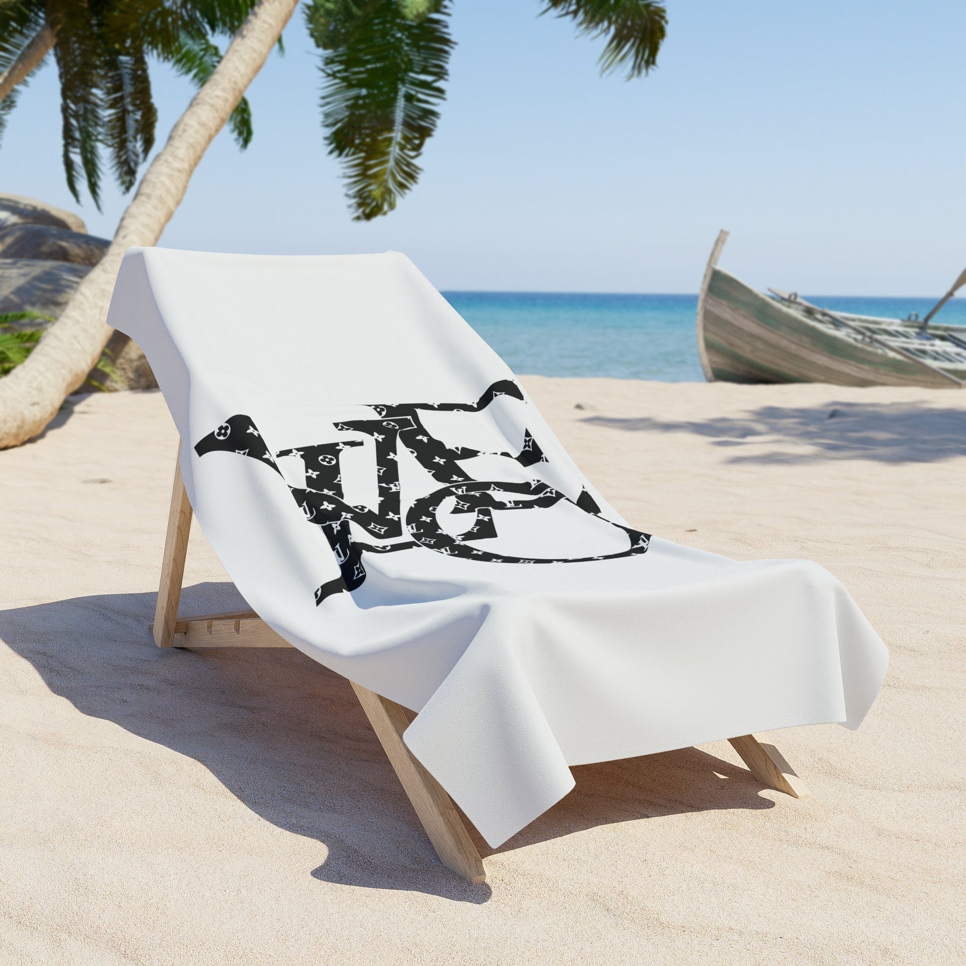 Just Boujee LV Designer Beach Towel - Love-Just Boujee Coffee