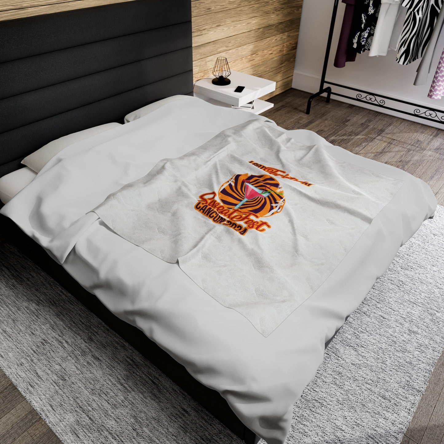 Just Boujee SweatFest Cancun 2024 Velveteen Plush Blanket-Just Boujee Coffee