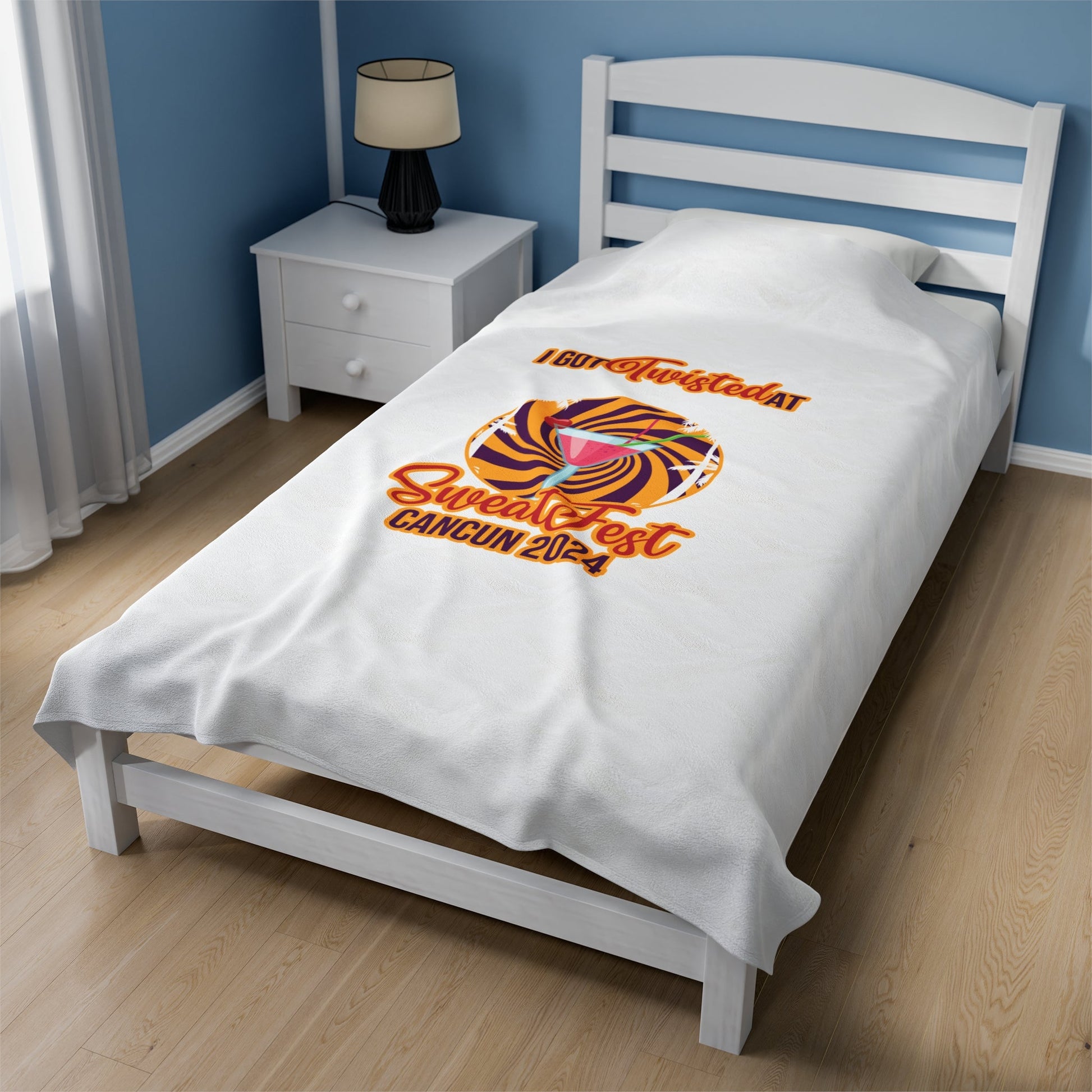 Just Boujee SweatFest Cancun 2024 Velveteen Plush Blanket-Just Boujee Coffee