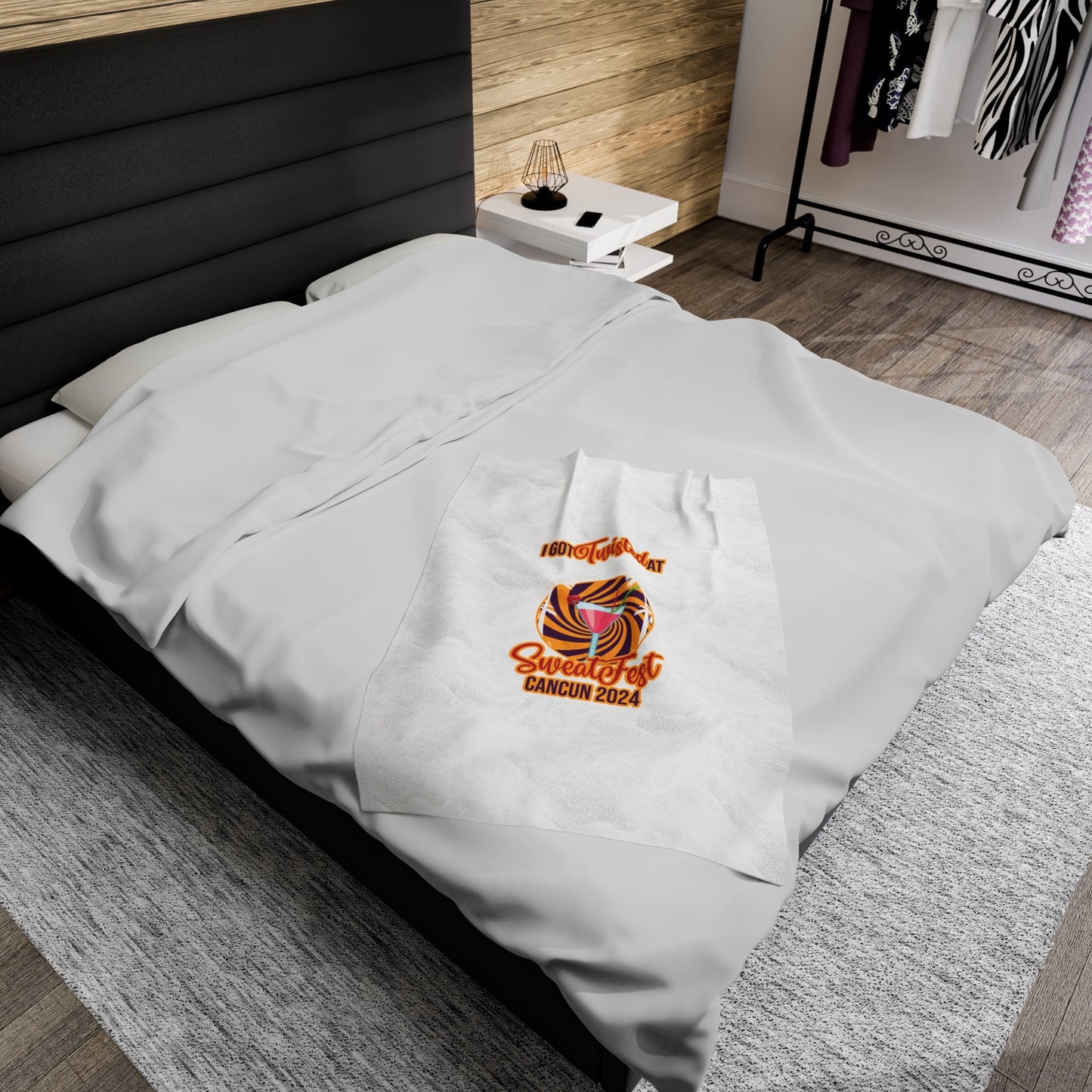 Just Boujee SweatFest Cancun 2024 Velveteen Plush Blanket-Just Boujee Coffee