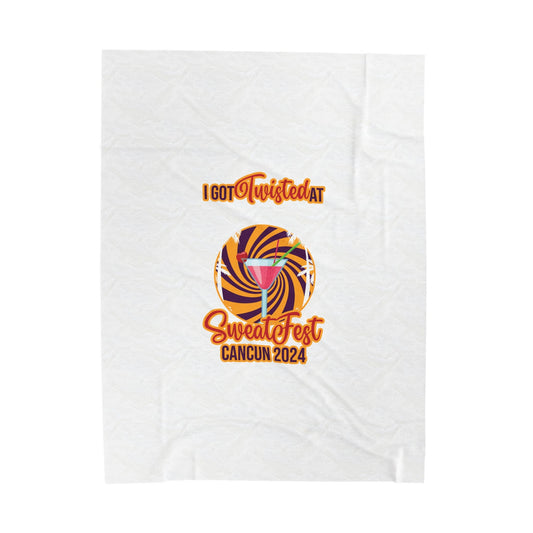 Just Boujee SweatFest Cancun 2024 Velveteen Plush Blanket-Just Boujee Coffee