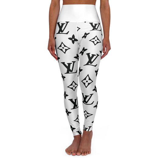 Boujee LV High Waisted Yoga Leggings (AOP) - Just Boujee Coffee