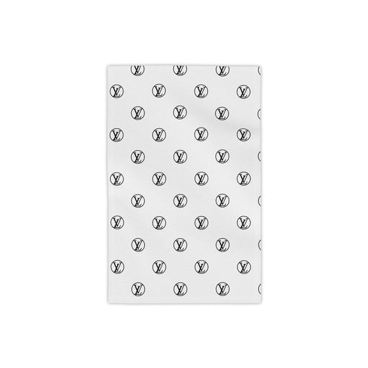 Boujee LV Black and White Beach Towels-Just Boujee Coffee