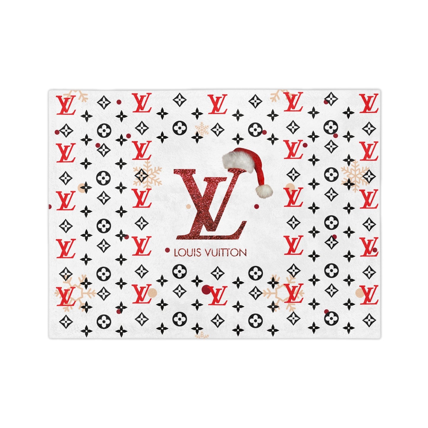 Boujee LV Christmas Velveteen Microfiber Blanket-Just Boujee Coffee