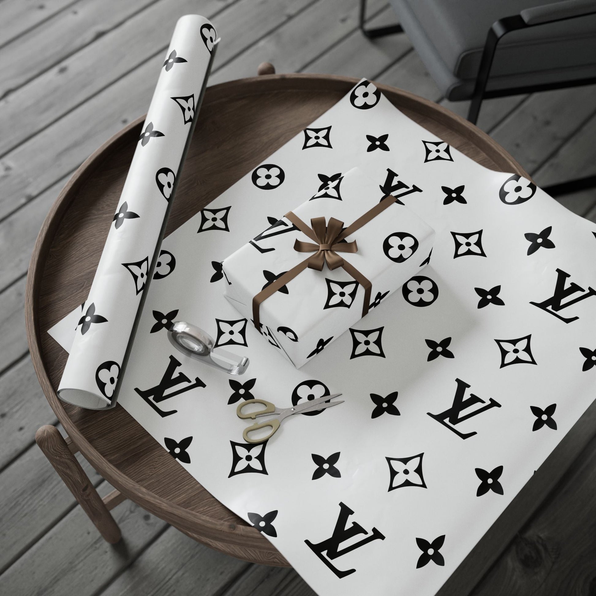 Boujee LV Custom Wrapping Paper-Just Boujee Coffee