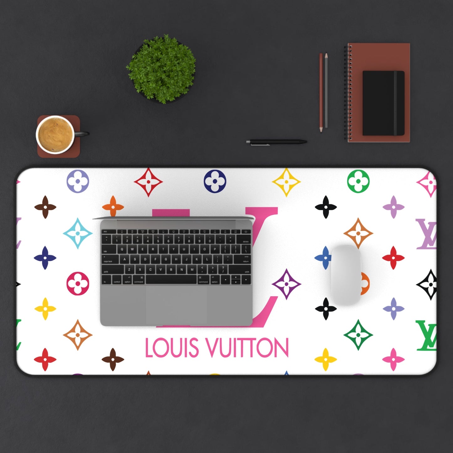 Boujee LV Desk Mat-Just Boujee Coffee