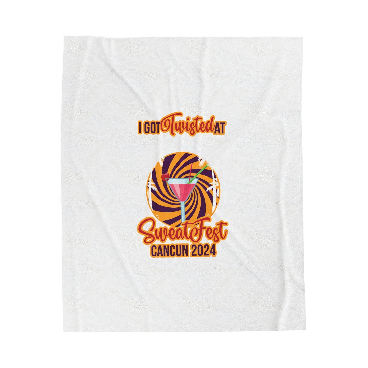 Just Boujee SweatFest Cancun 2024 Velveteen Plush Blanket-Just Boujee Coffee